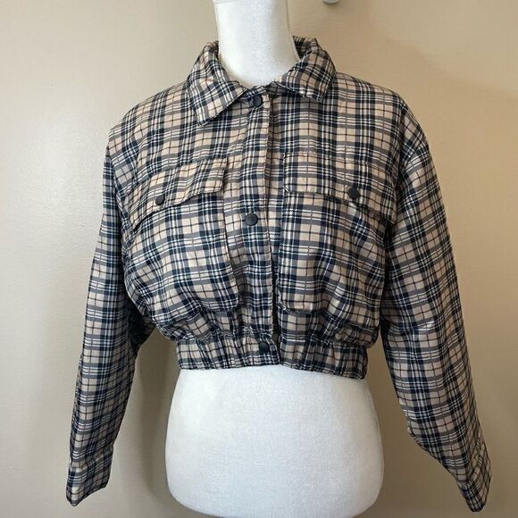 New!Labijou| Jacket| Puffer| Plaid print| Medium| Elastic waistband - Picture 16 of 16